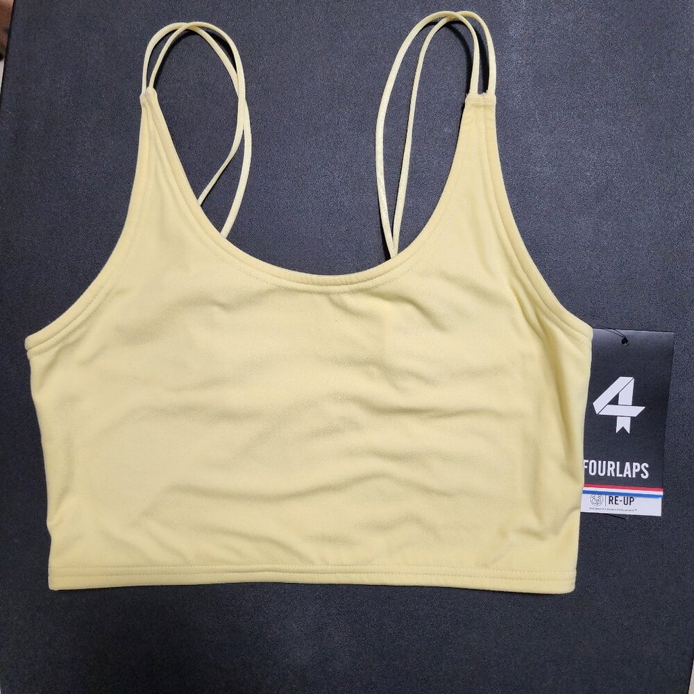 4LAPS (FOURLAPS) POISE LONGLINE BRA in BANANA color/Small